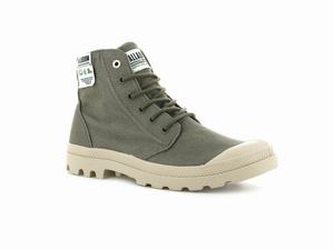 Palladium Férfi Vászon Bakancs - Pampa Hi Organic Zöld | 904OLCUVA